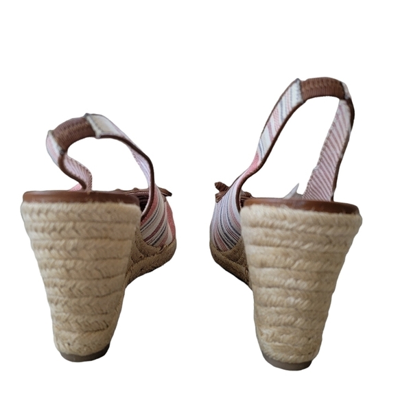 G.h. Bass & Co. Red/Blue Striped Canvas Sling Back Espadrilles 8.5 - Picture 5 of 8